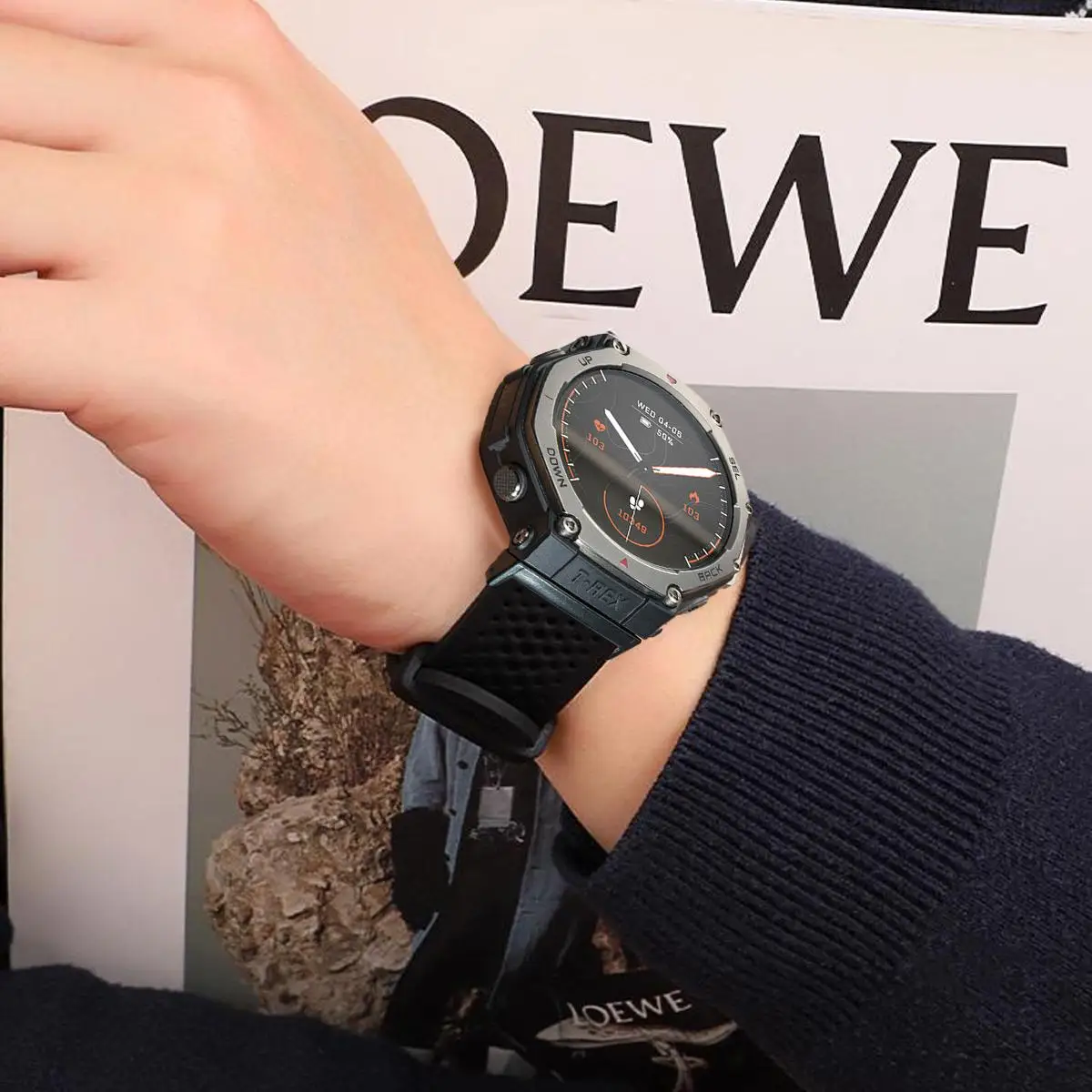 حزام سيليكون قابل للتنفس لـ Huami Amazfit T-REX3 2 سوار ساعة ذكي للنساء والرجال سوار لـ Huami Amazfit T-Rex/2Ultra Correa