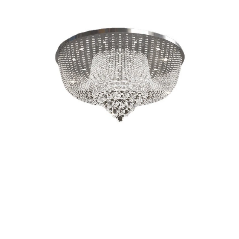 

Duplex building chandelier, simple light luxury crystal, rotating staircase chandelier