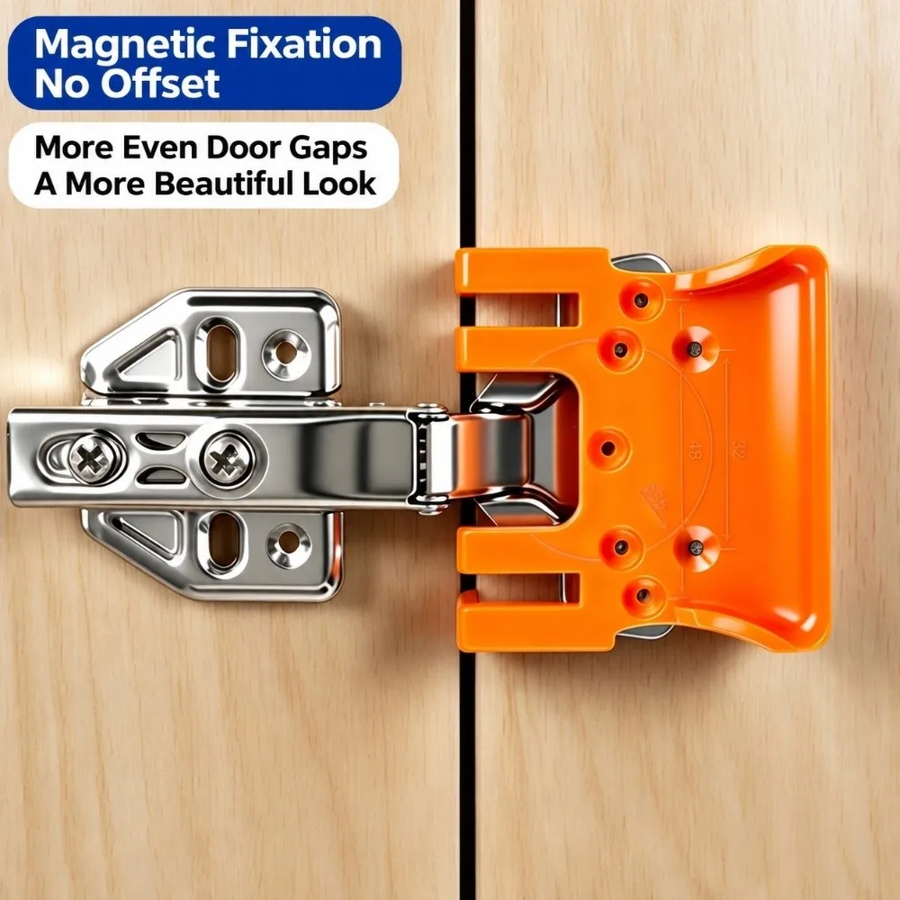 2mm Hinge Installation Fixture Magnetic Plastic Hinge Drilling Tool Hinge Installation Positioning Piece Furniture Assembly