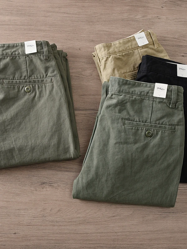 

Спецодежда в стиле ретро, повседневные брюки, мужские весенне-осенние брюки в стиле шино, свободный крой, американские прямые брюки, девять зубов, модный чистый хлопок