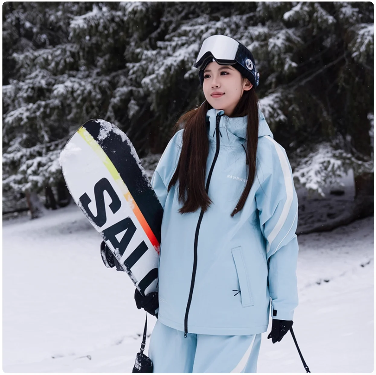 RAWRWAR 2025 Unisex 3L Hard Shell Ski Jacket Waterproof Windproof Thermal Insulated Snowboard & Alpine Shell for Winter Sports
