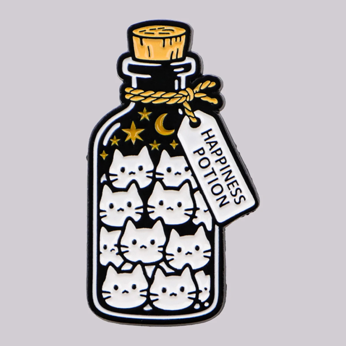 Niedliche Flasche Katze Emaille Pin Cartoon Brosche Pines Anstecknadeln Abzeichen auf Rucksack Kleidung Accessoires Tierschmuck Freunde Geschenke