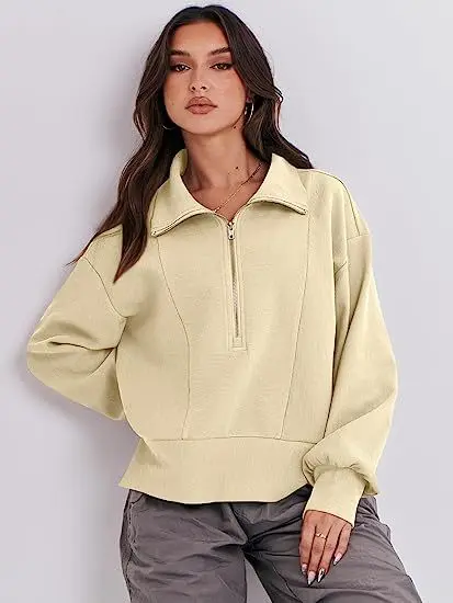 

Autumn Winter Solid Color Zip Up Y2k Sweatshirt Women Long Sleeve Female Clothes Sweatshirts Casual Pullover Sudaderas