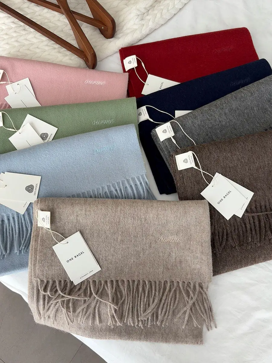 

Хорошее качество, шарф ручной работы из 100% шерсти, классический однотонный шаль с вышивкой, унисекс, осенне-зимний комфортный теплый шерстяной шейный платок