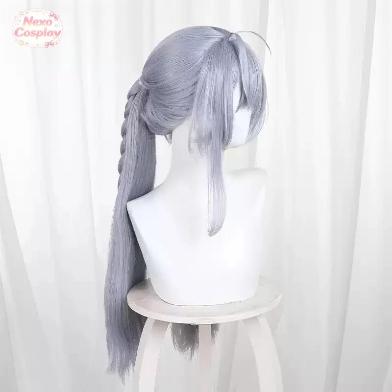 Zenless Zone Zero Velina Cosplay Wig Blue-Grey Twin Tails Middle Part NexoCosplay view 4