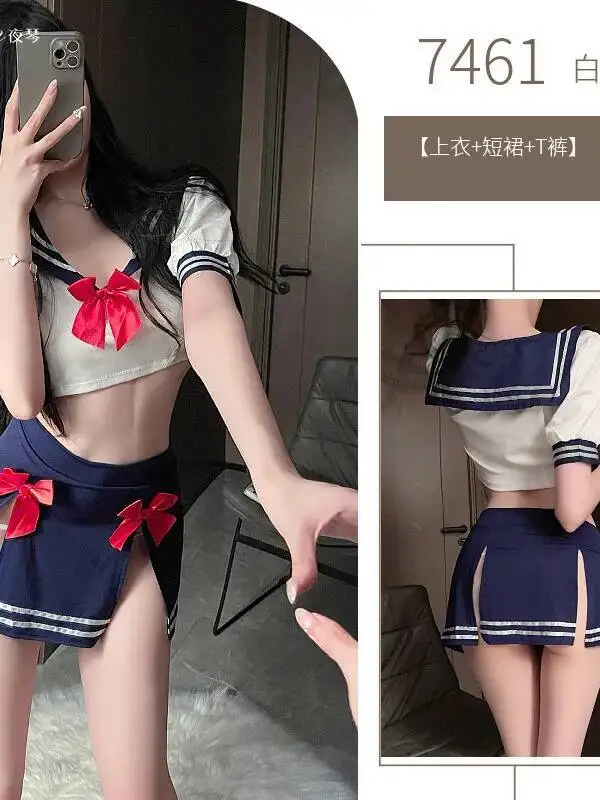 เซ็กซี่ Campus นักเรียน JK Pure Desire เซ็กซี่ชุดกะลาสี 2 ชิ้นชุดกระโปรงหวานเซ็กซี่ร้อนผู้หญิงเกาหลี 2025 เสื้อใหม่ QOE8