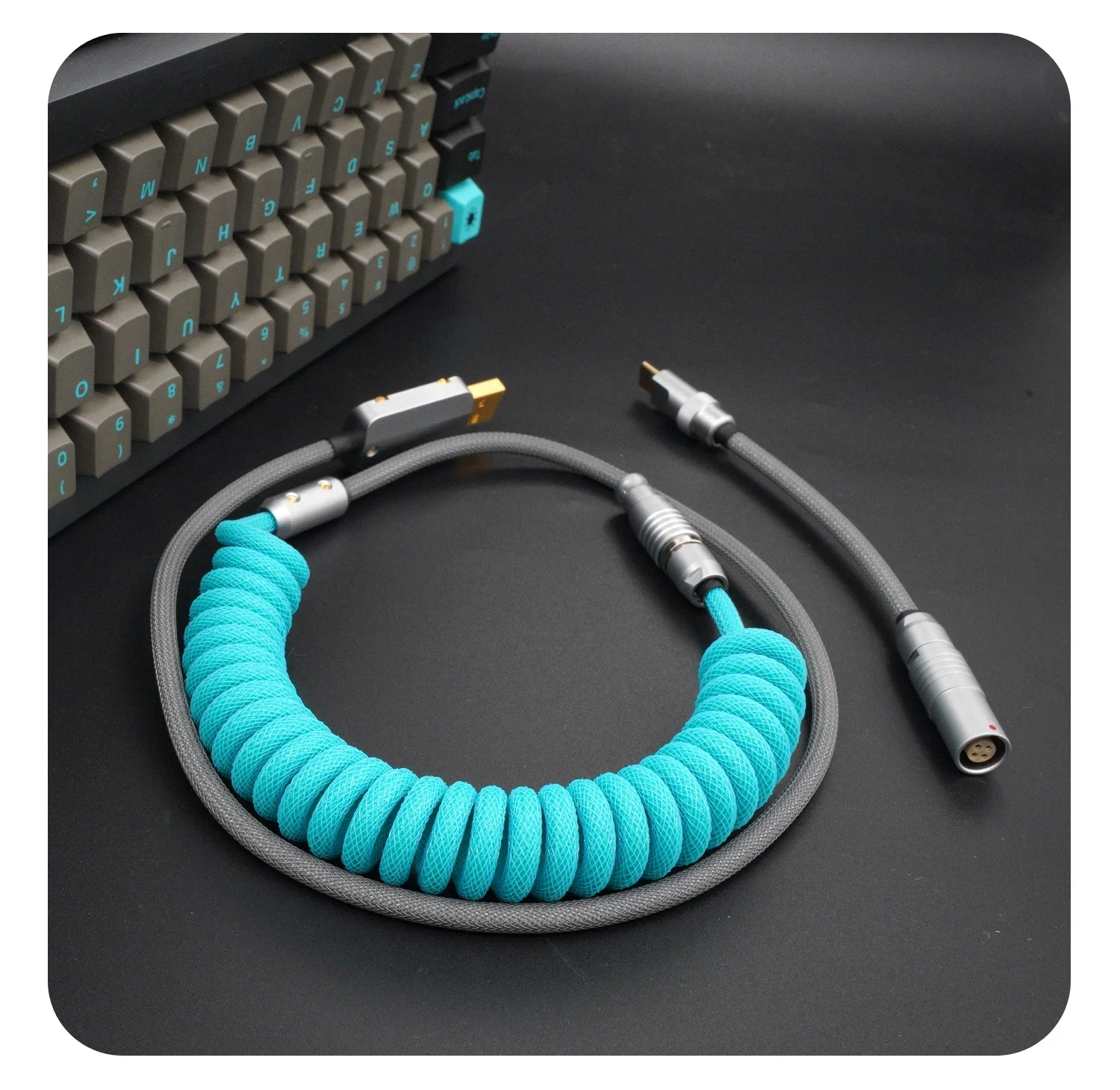 GeekCable Handmade Customized Mechanical Keyboard Cable For GMK Theme Keycap Line Sea Beans Colorway Multiple Plug