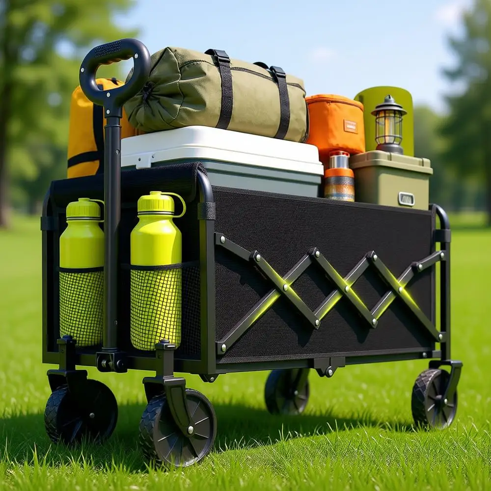 

Складная тележка с колесами, портативная универсальная тележка для улицы с грузоподъемностью 360 фунтов, садовая тележка или тележка для продуктов, два подстаканника, цвет: белый