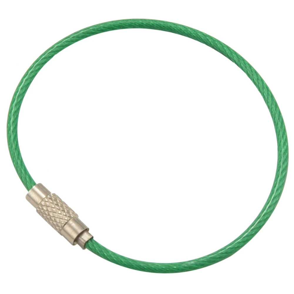B03C-40Pack Colored Nylon Coated Stainless Steel Wire Keychains 2Mm 6.3 Inches Aircraft Cable Key Ring Loops