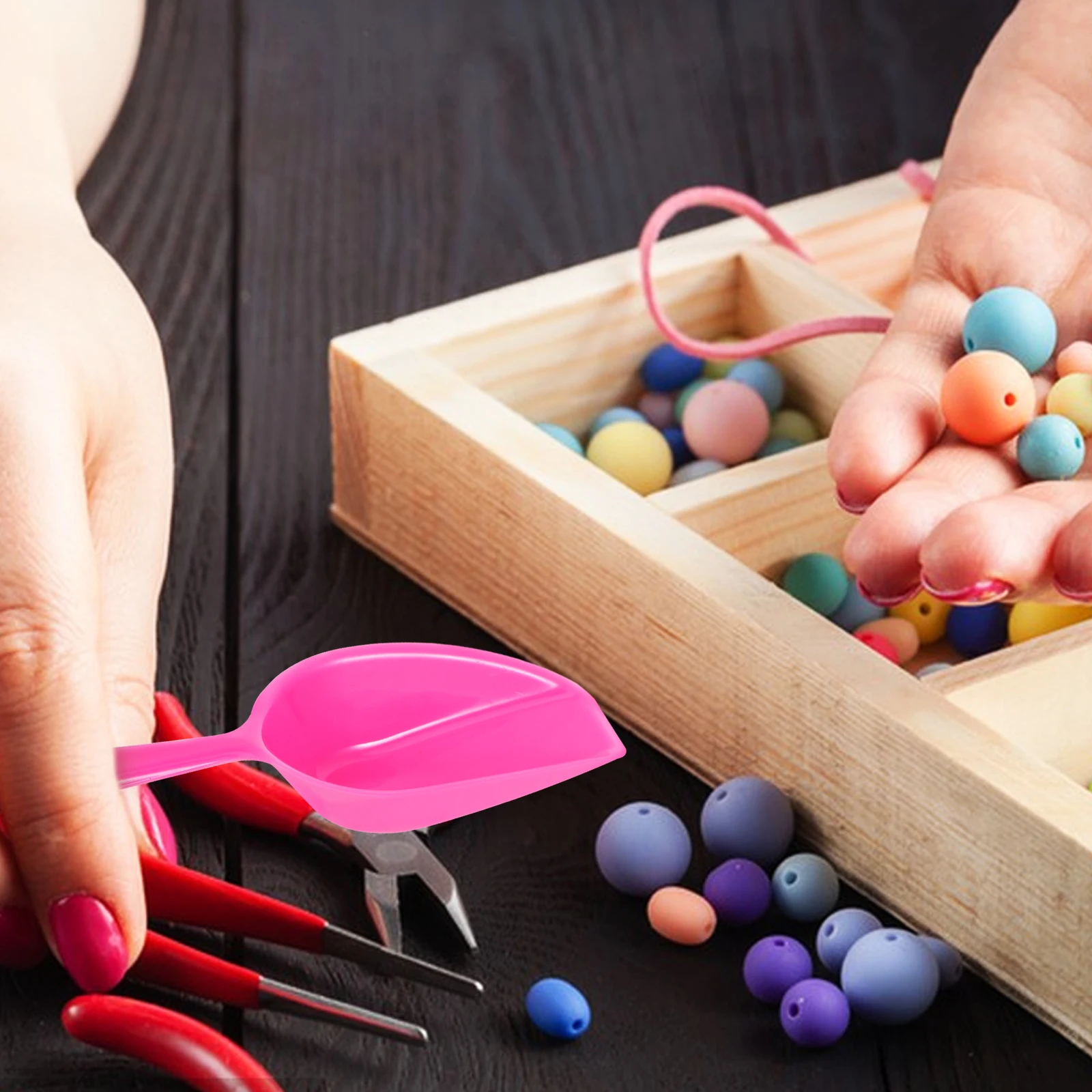 

3pcs Mini Shovel for Jewelry Bead Storage Small Shovel Measuring Spoon Set Beading Funnel Clay Beads Ice Maker Scoop Flour