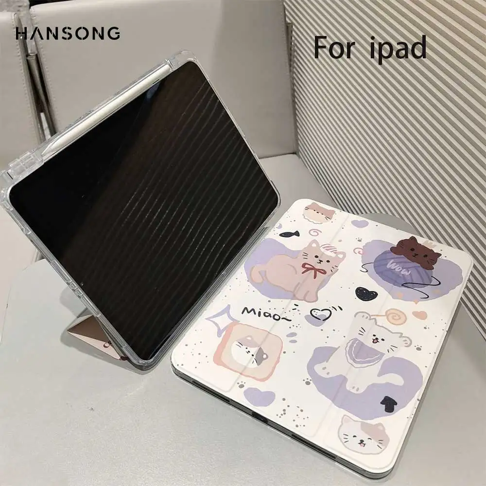 3 Fold Flower Magnetic Table Case For ipad Mini7 6 iPad 11 10 6 5 Pro11 12.9 13 M2 M4  Air 11 13 5 4 9.7inch for 10th A16 Cover