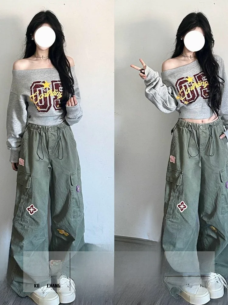 

Женские джинсы больших размеров прямого кроя, повседневные рабочие брюки с завязками, свободные, удобные, осенне-зимние, новинка, джинсовые штаны