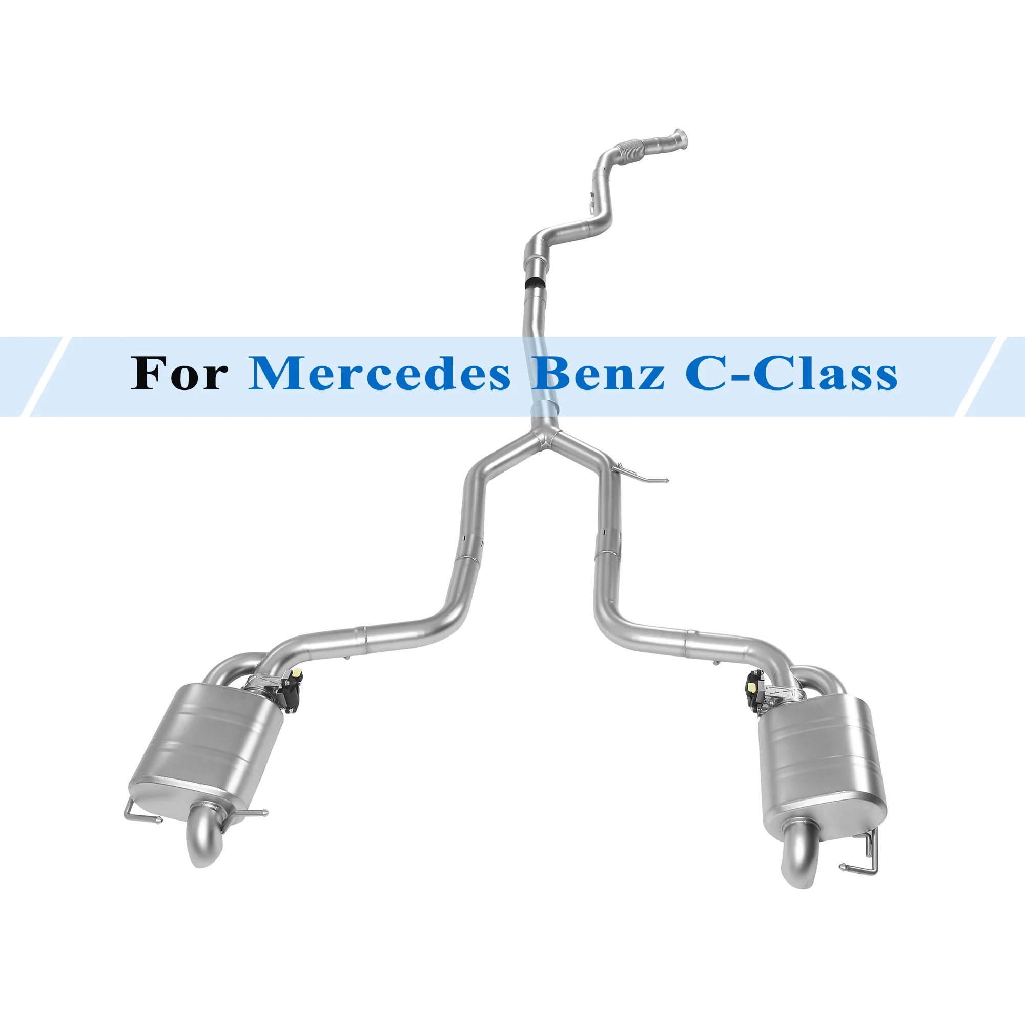 

For 2022-2023 Mercedes Benz C-Class W206 Cat-Back Performance Exhaust System Dual Muffler Electronic Vacuum Valve Remote Control