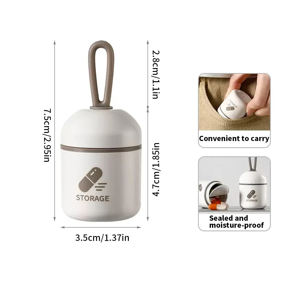 قطعة واحدة من صندوق الأدوية الصغير - صغير الحجم ومريح ومقاوم للماء والرطوبة - صندوق تخزين حبوب الدواء المنزلي #2