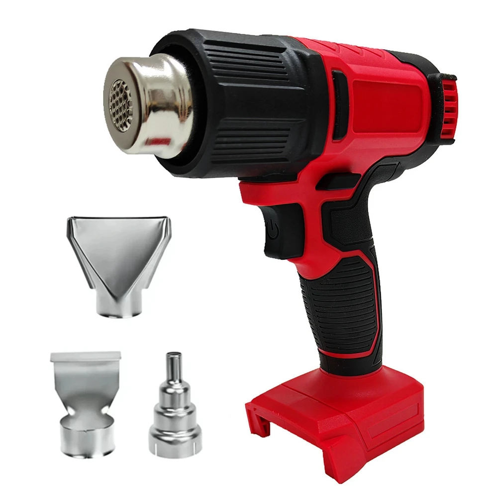 ABKO-para pistola de aire caliente con batería de 18 V 60-540 ℃   Pistola de calor inalámbrica ajustable con herramientas eléctricas con pantalla LCD de 3 boquillas
