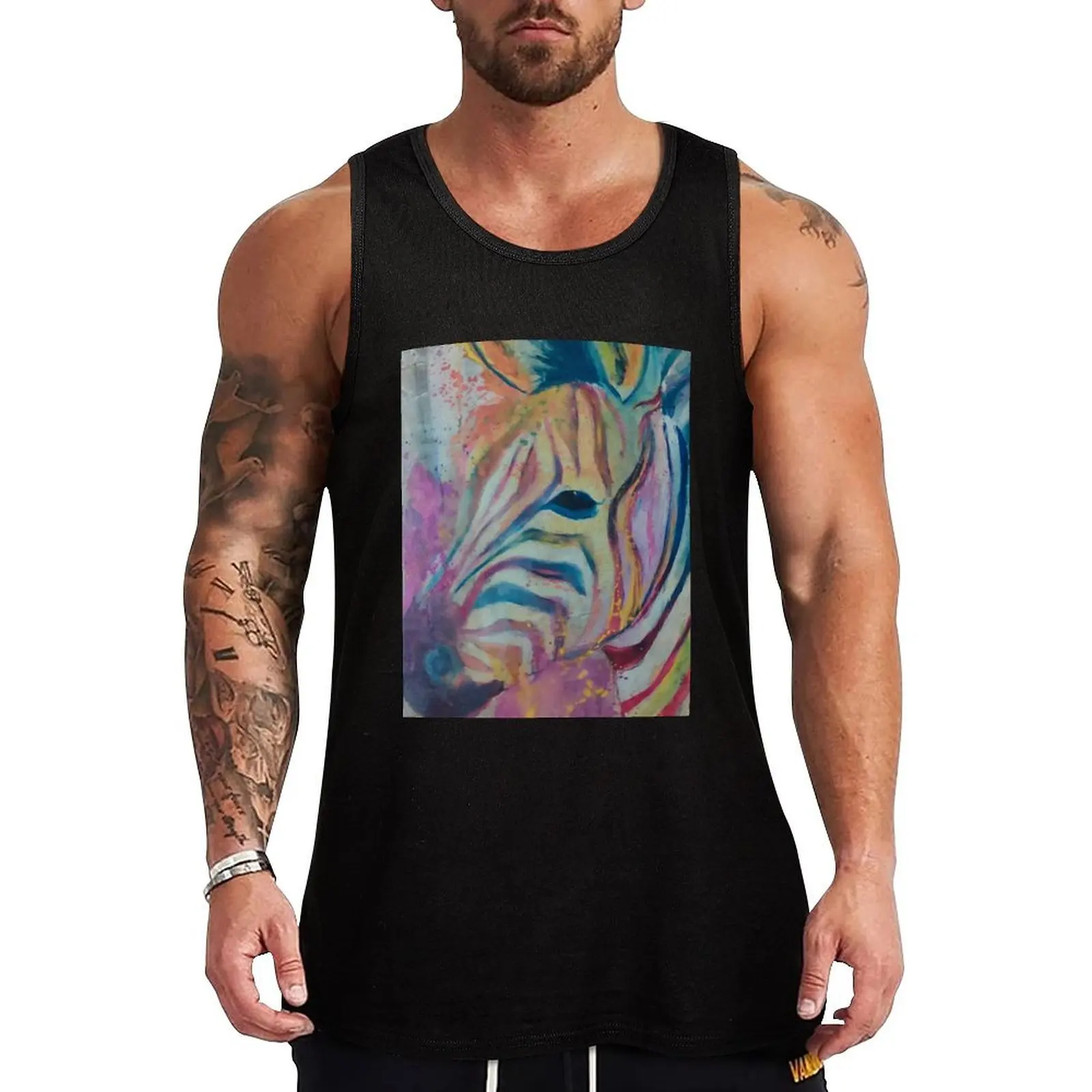 

Zebra Splash Tank Top sleeveless vest men Body man Men's singlets gym clothing