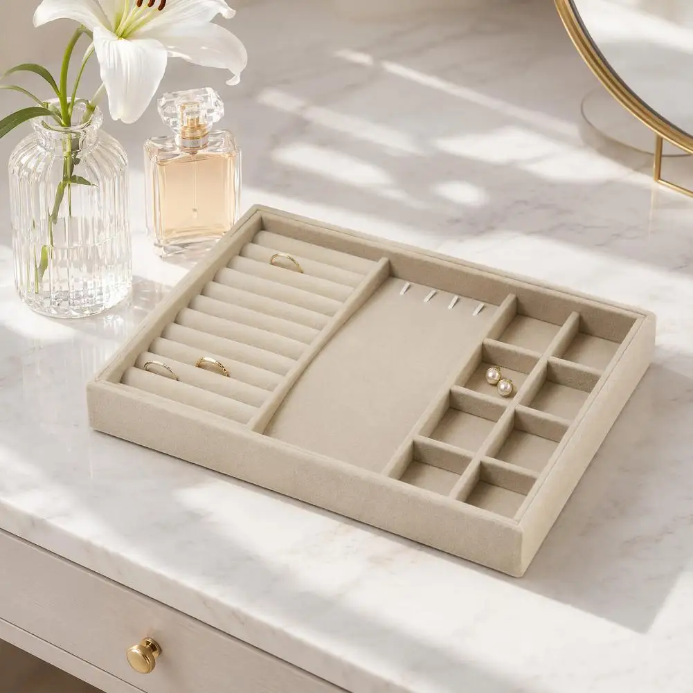 Jewelry Storage Box, with Velvet Interior Organize Tray, Durable Moisture-Proof Jewelry Case for Rings Earrings Bracelets