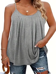 Plus Size Women's Casual Sleeveless Loose Fit Tank Top Soft Lightweight Summer Camisole