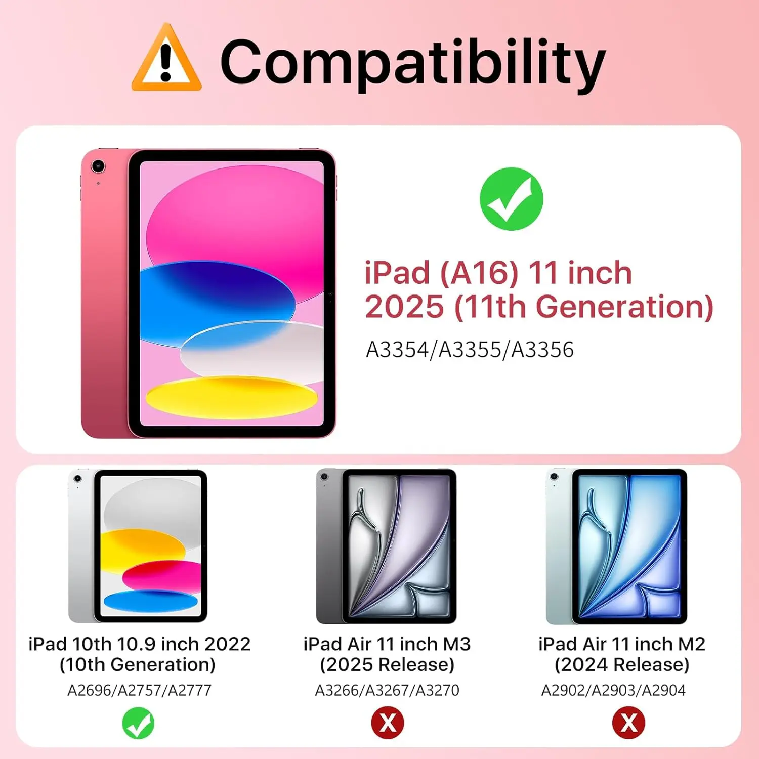 

Чехол для iPad (A1616) 11-го поколения, 11 дюймов, 2025, чехол для iPad 10-го поколения, 10,9 дюйма, 2022 год, с подставкой для карандашей, тонкий светильник