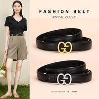 Luxury Brand Leather Belt for Women Designer Alloy Buckle Waist Strap Female Jeans Trouser Dress Waistband