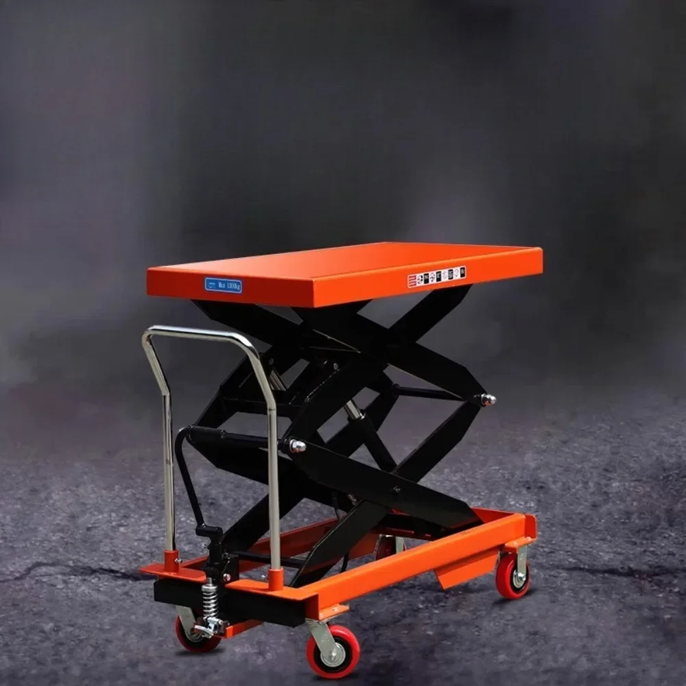 عربة كهربائية مسطحة ثابتة منصة رفع هيدروليكية يدوية متنقلة مقص مصعد صغير للسيارة
