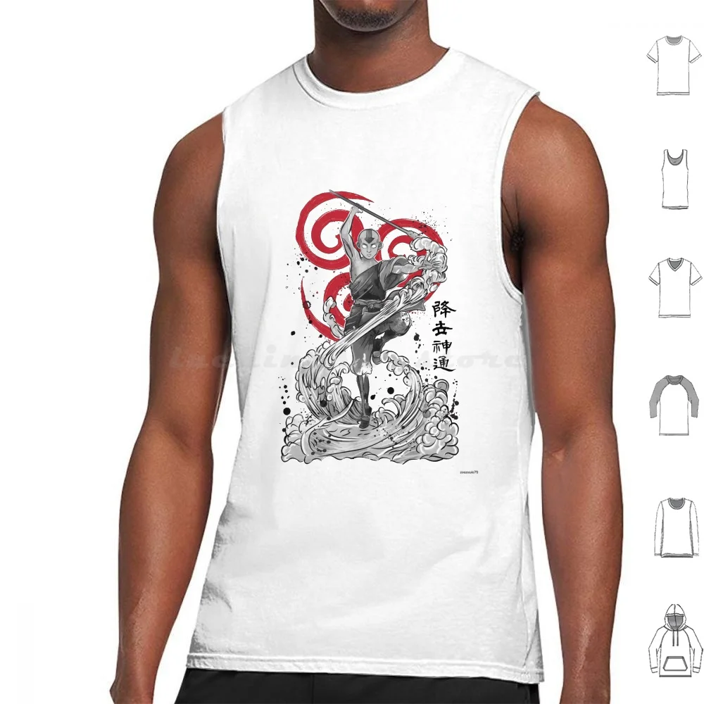 The Power Of The Air Nomads Sumi-E Tank Tops Vest Sleeveless Aang Korra Manga Anime Zuko Toph Katara Sokka Water Tribe