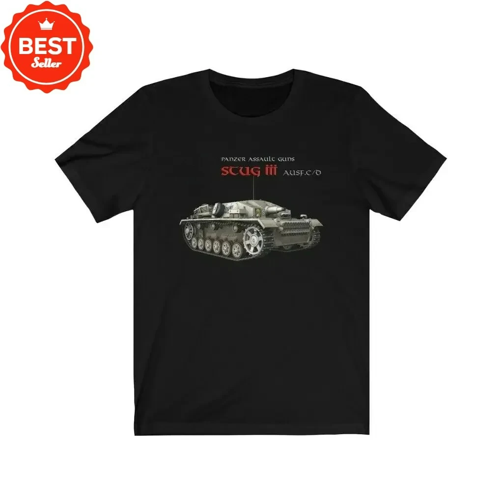 

Army Panzer Assault Gun StuG III Tank Destroyers T-Shirt 100% Cotton O-Neck Summer Short Sleeve Casual Mens T-shirt