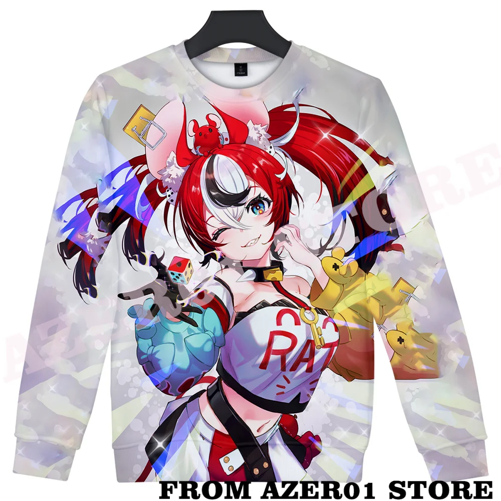 HOLOLIVE VTuber Hakos Baelz Bae Whatabae Merch CREWNECK 3D print autumn winter  Men/Women casual Kawaii Round sweatshirt Hoodies