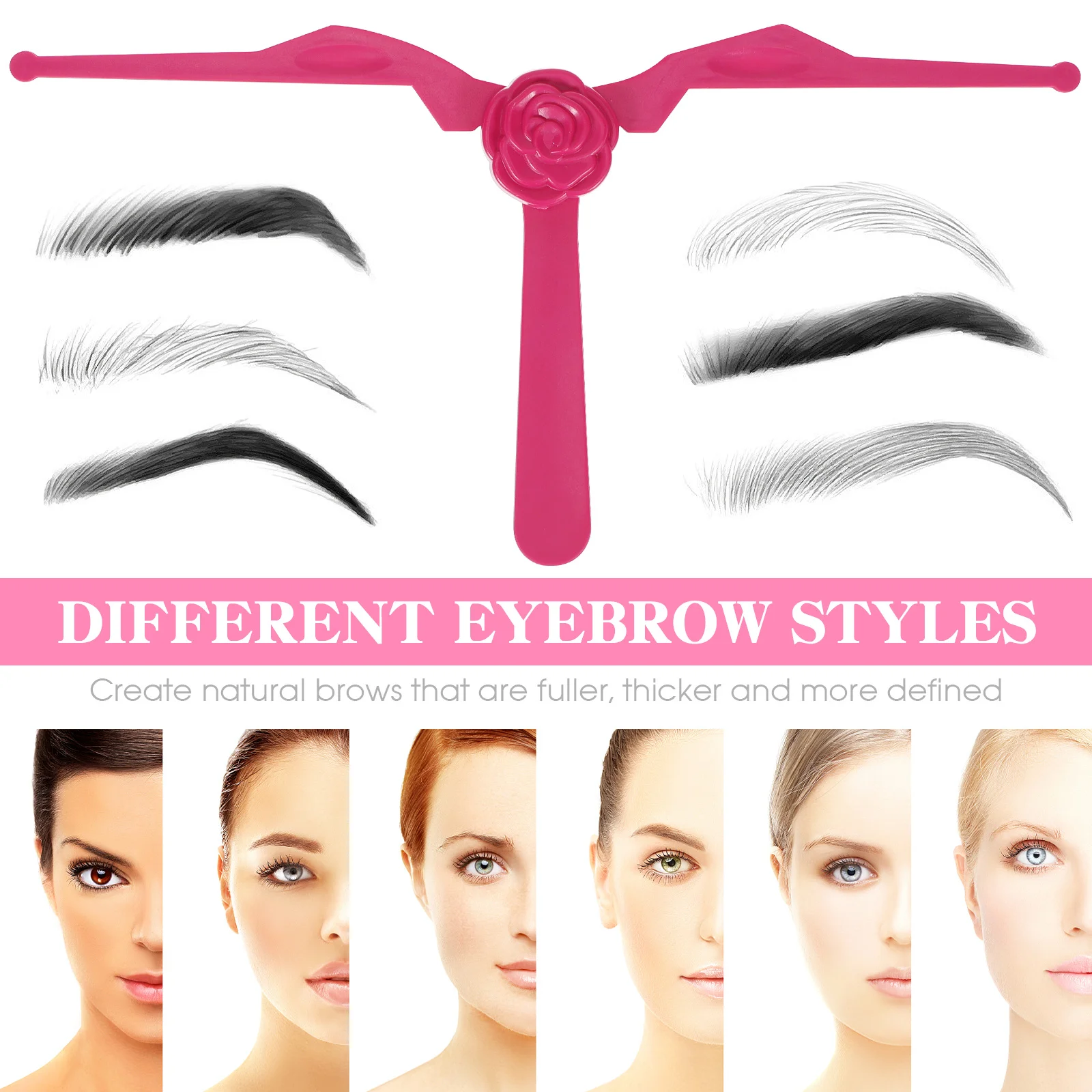 Herramienta de maquillaje DIY, plantilla de regla para cejas reutilizable para cejas más definidas, guía de modelado ajustable, uso diario, 1 Uds.