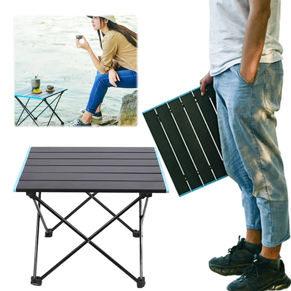 Outdoor Folding Table Portable Storage Egg Roll Table Camping Desk Easy To Install Ultralight Aluminum Alloy Picnic Tables