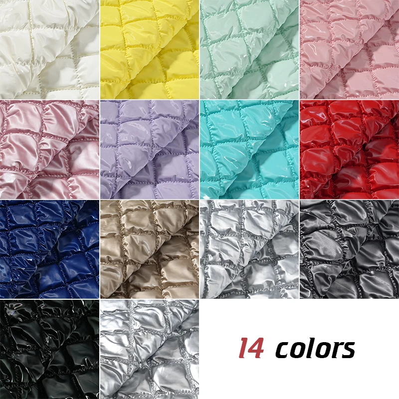 Thicken PU Leather Ultrasonic Embossing Fabric Cotton Composite Quilted Fabric For Diy Sewing Clothes Luggage Upholstery