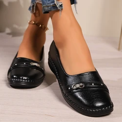 New Women Flats Ballet Shoes Cut Out Leather Breathable Moccasins Boat Shoe Ballerina Ladies Casual Work Flats Sneakers