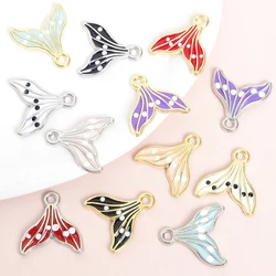 15pcs Marine Style Colorful Mermaid Tail Enamel Charms for DIY Stylish Beach Necklace Bracelet Anklet Earrings Fishtail Pendants