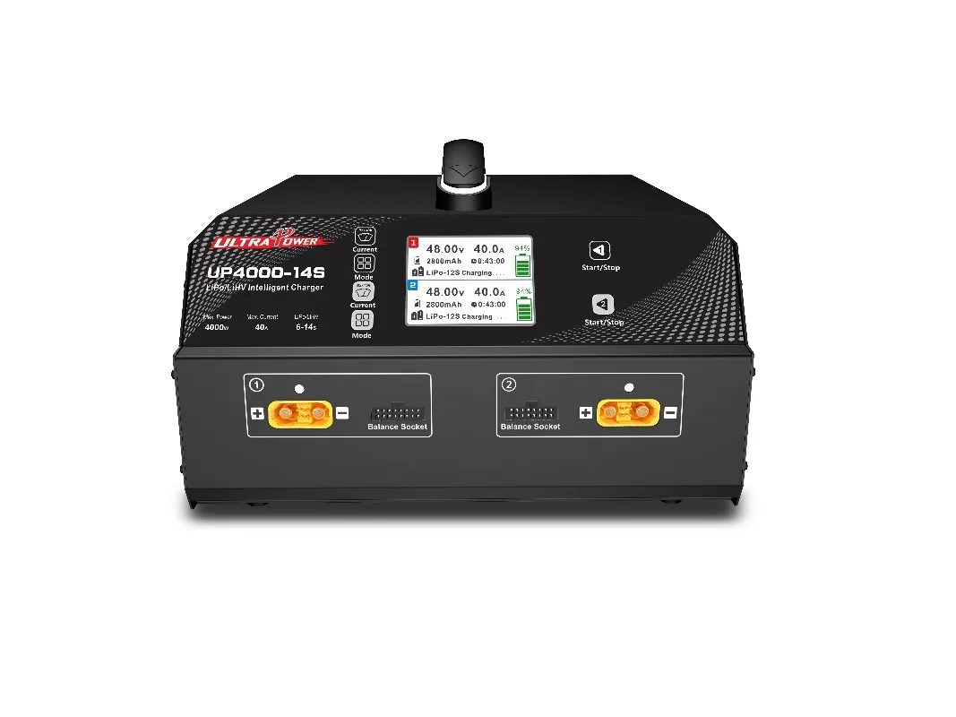 High Quality Lithium Battery Charger UP4000-14S 4000W 40A Dual Channels Fast Balance Charger UAV  Battery Charger