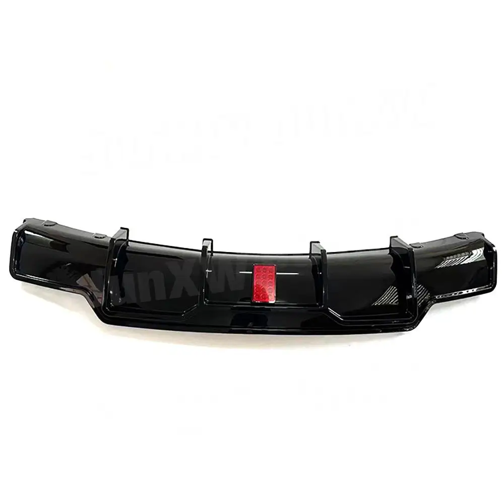 JXWANCF Auto-Heckstoßstangen-Lippen-Diffusor-Spoiler für Tesla Model 3 2017+, mit LED-Licht, Heckstoßstangen-Lippenverkleidungen, ABS, glänzend schwarz