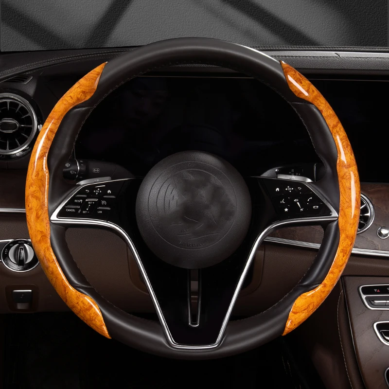 

2PCS O-type D-type Car Steering Wheel Covers Anti-skid Wrap Universal Car Accessories Fit Most Sedan Suv Pick-up Truck