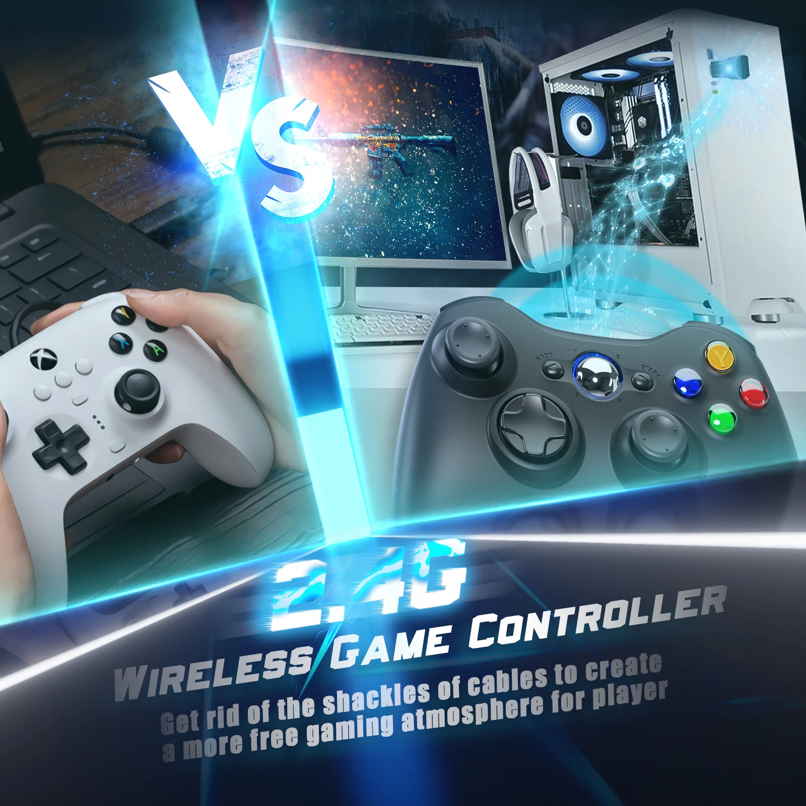 Gamepads For Xbox 360 Xbox 360 Slim/Elite/PC Controller Wireless/Wired Game Joystick Sensitive D-pad Dual Shock Control Stick