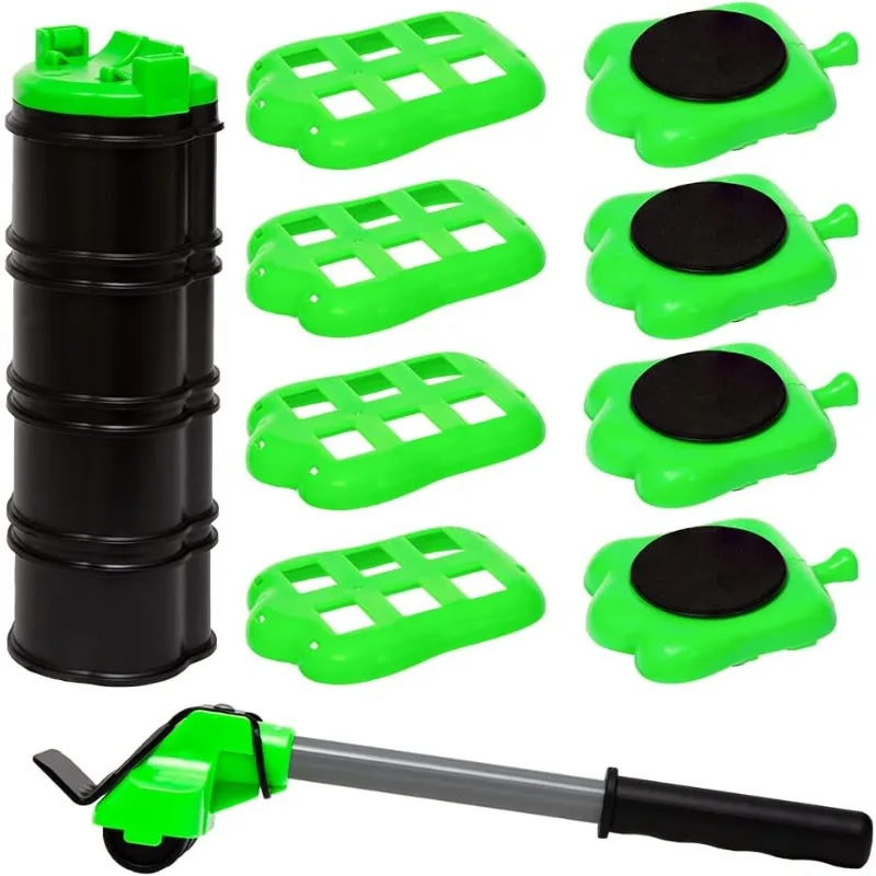 

Heavy Duty Furniture Lifter Lever 4 660 lbs Load Capacity Appliance Roller Wheels Sliders + Adjustable Height Lifting Tool for E