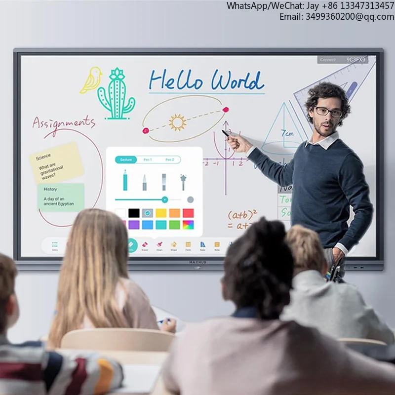 

75-дюймовый интерактивный интеллектуальный сенсорный дисплей на базе Android, готовый к беспроводному экрану OPS, для образования и корпоративных презентаций