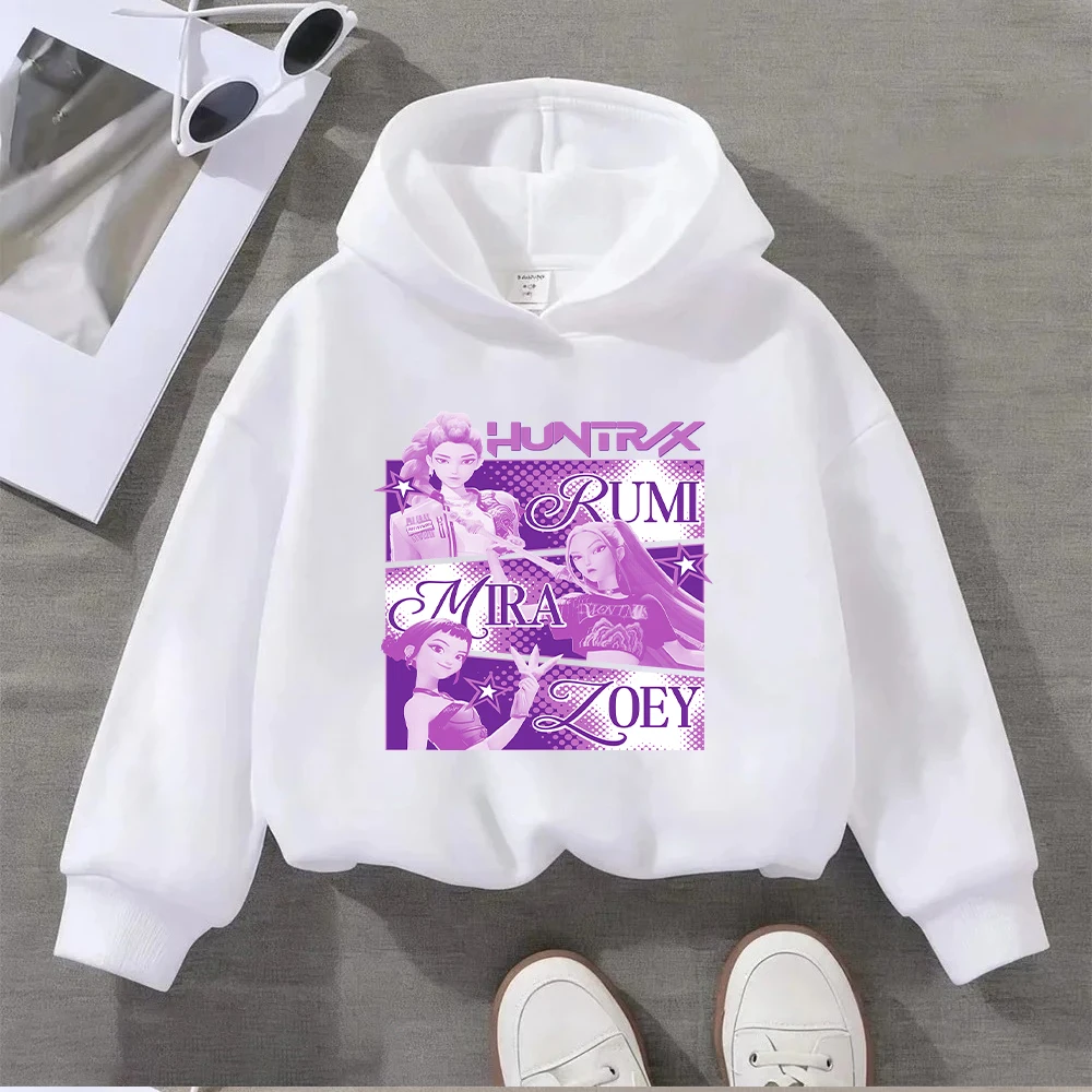 HUNTRX الاطفال البلوز روم ميرا زوي الكرتون الجرافيك طفل بنين بنات عادية كم طويل البلوز الأعلى 2-10Y