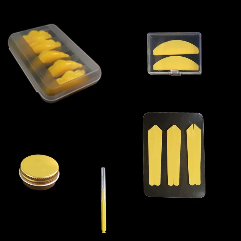 5 unids/set de almohadillas para permanente de pestañas de queratina de silicona, tira de cubierta con cepillo de pestañas y pegamento, combinación de accesorios para pestañas, herramienta de maquillaje