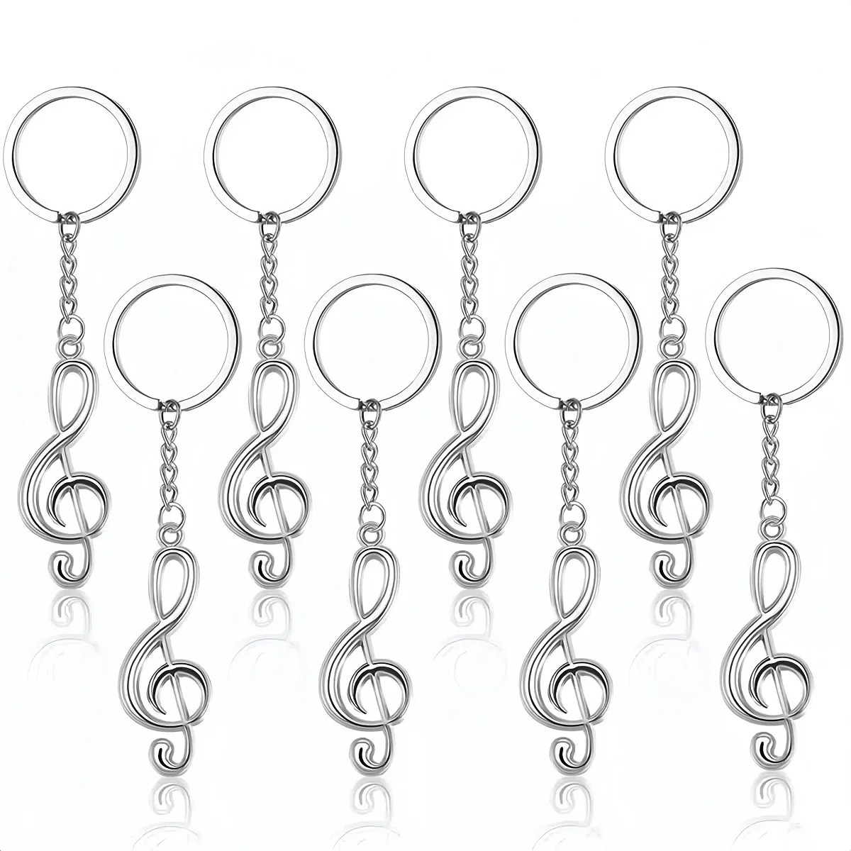 10pcs Metal Musical Note Music Symbol Key Rings Keyfob Keyrings Keychains