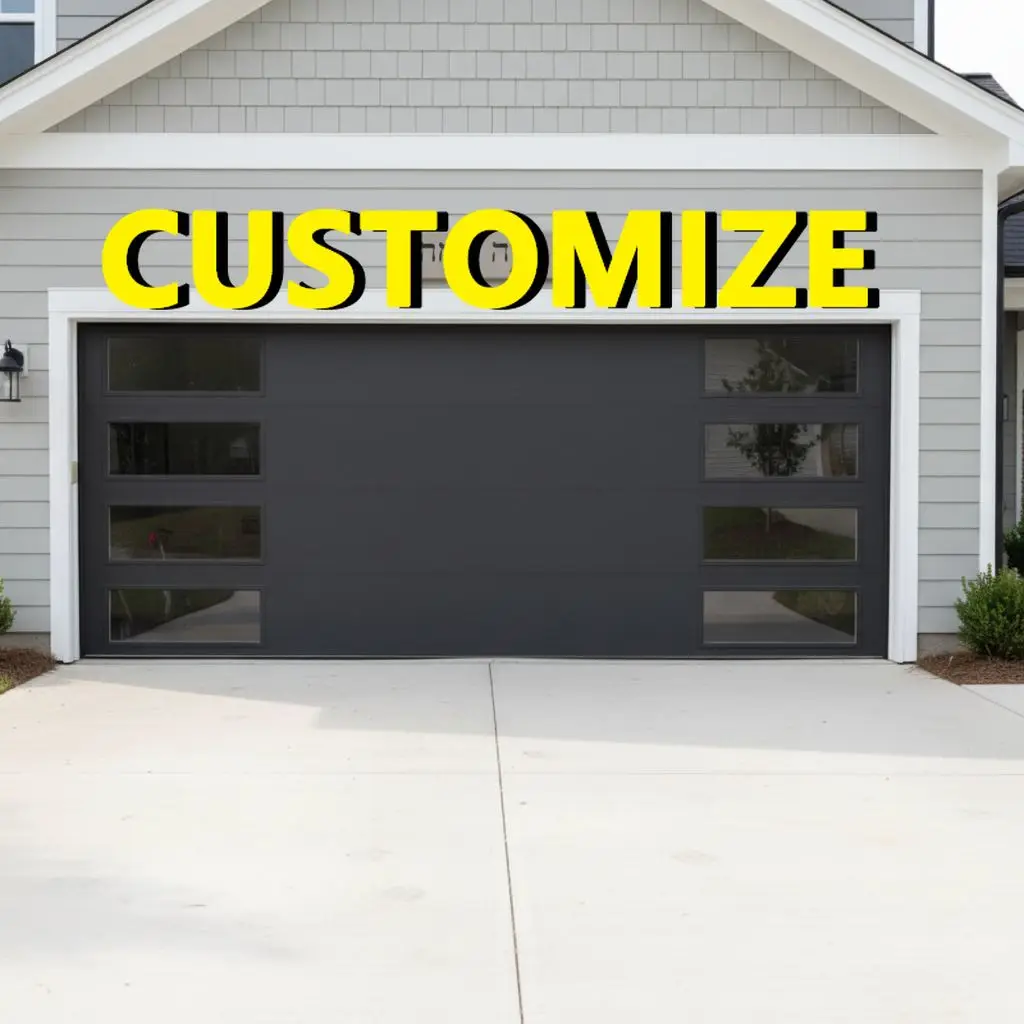 Any Size Custom Heat UV Resistant Aluminum Garage Door Sun Protection Coating Remote Auto Lift Sunroom Garage Entry Door