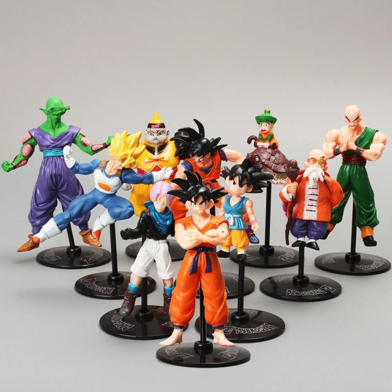 Dragon Ball 10 Styles Anime Action Figures Gen 1-2 Black Base Goku Piccolo Master Roshi with Stand Desktop Ornaments - view 4
