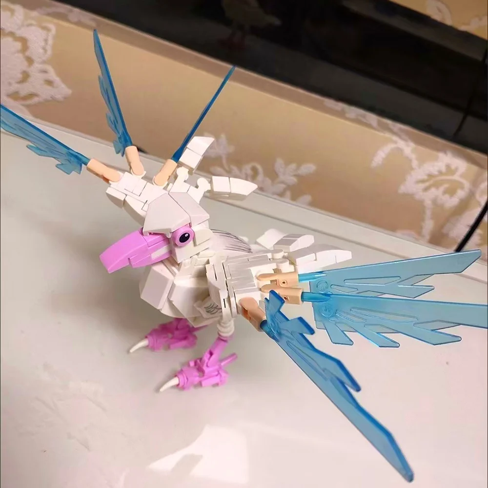 

Cartoon Animal Building Blocks Set - Peacock Crane Crow Seagull Oriole DIY Assembly Educational Puzzle Parent-Child Interactive