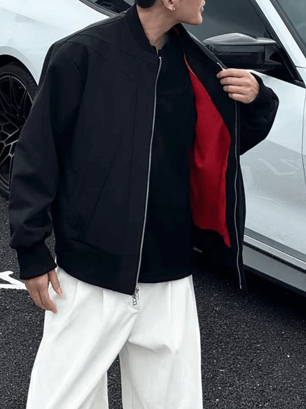 

Fall 2025 American Sle Jaet Baseball Collar Trimmed Anti-wear Simple And Haome Triangular Structure Men's Coat