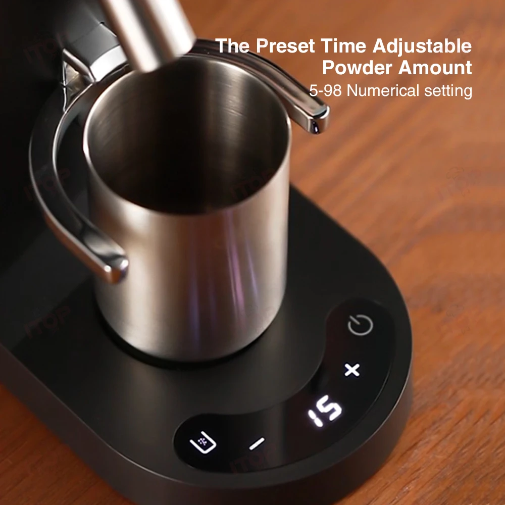 ITOP LDCG200 مطحنة القهوة المحمولة 2600 مللي أمبير شحن لاسلكي طحن 41 مللي متر 5 الأساسية لدغ 200 دورة في الدقيقة إعداد وقت الطحن 5-98 ثانية