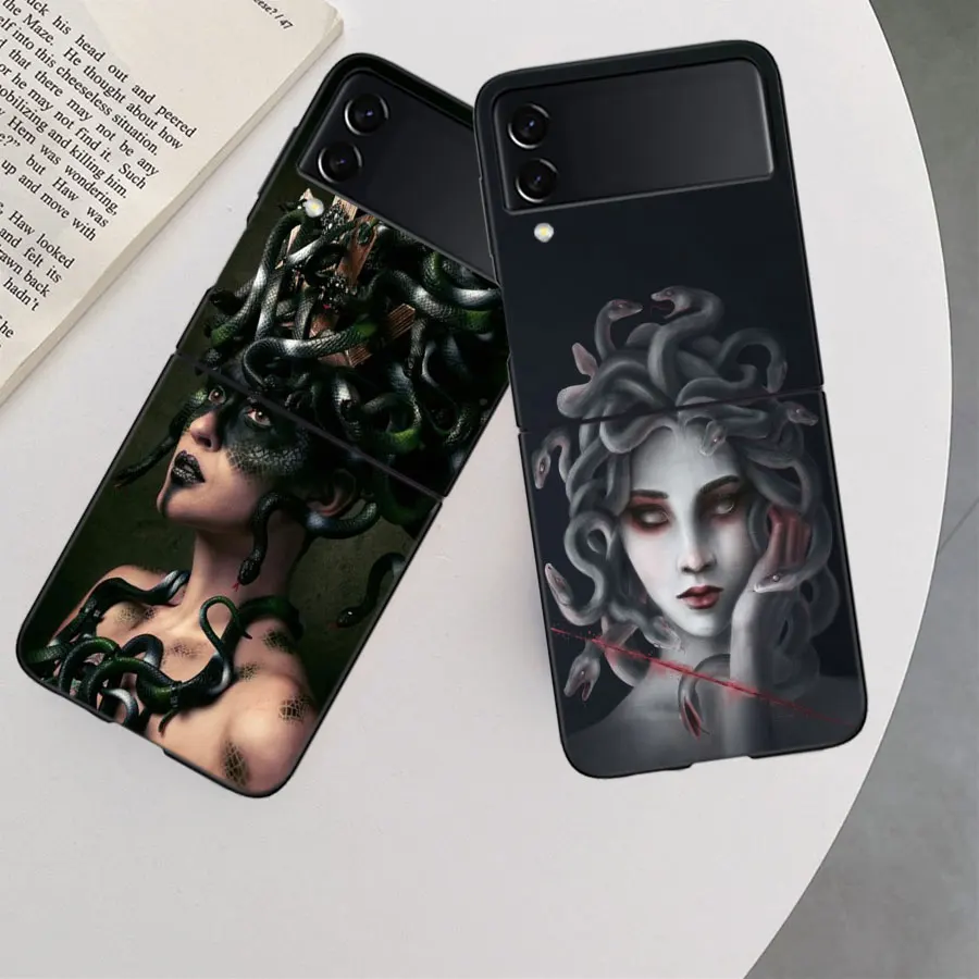 Medusa in ancient Greek mythology Case for Samsung Galaxy Z Flip 6 Flip 5 4 3 5G Black Cell Phone Cover Samsung Z Flip 5 5G L