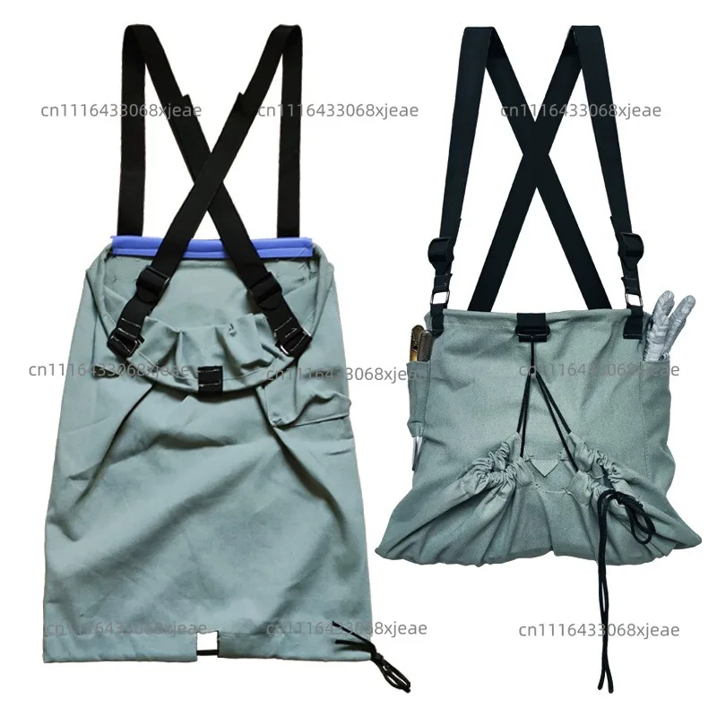 Drawstring picking bag canvas fruit picking cloth bag waist bag orchard picking fruit garden backpack