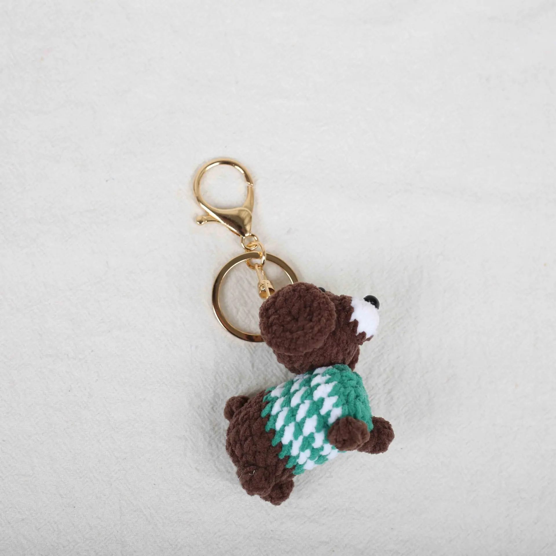 Niedlicher Handgemachter Gehäkelter Dackel-Anhänger Gestrickte Tier-Schlüsselanhänger Mini-Hunde-Schlüsselring Geschenk für Freunde – Detail 6